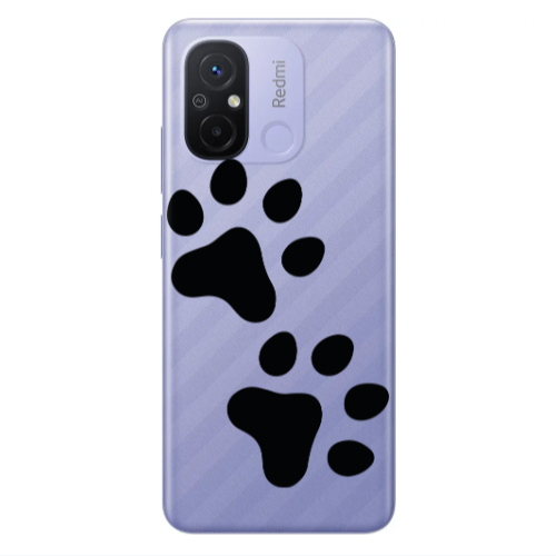 Xiaomi Redmi 12C Paws Transparent Silicone TPU Θήκη
