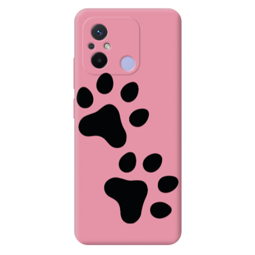 Xiaomi Redmi 12C Paws Pink Colored Silicone TPU Θήκη