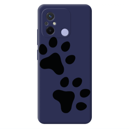 Xiaomi Redmi 12C Paws Dark blue Colored Silicone TPU Θήκη