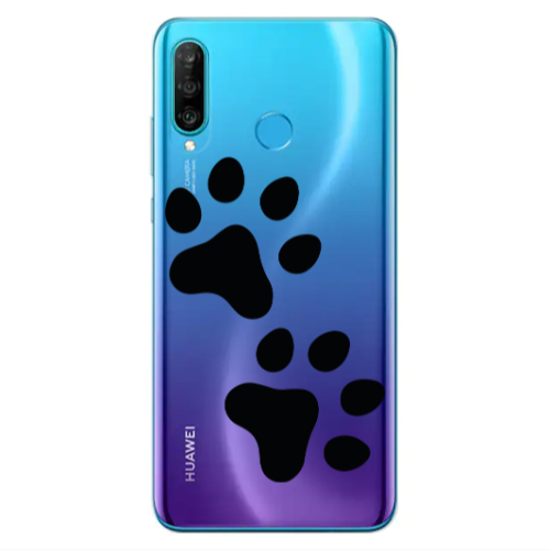 Huawei P30 Lite Paws Transparent Silicone TPU Θήκη