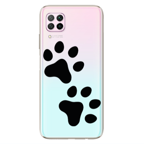 Huawei P40 Lite Paws Transparent Silicone TPU Θήκη