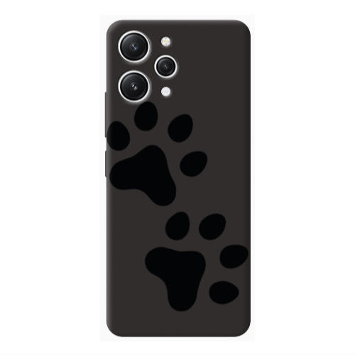 Xiaomi Redmi 12 Paws Black Colored Silicone TPU Θήκη