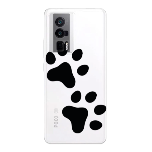 Xiaomi Poco F5 Pro Paws Transparent Silicone TPU Θήκη