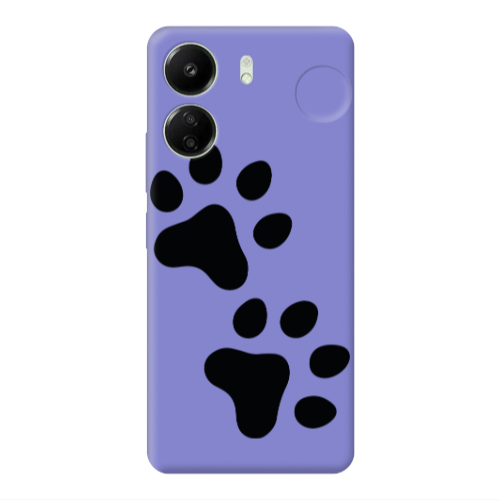 Xiaomi Redmi 13C Paws Purple Colored Silicone TPU Θήκη