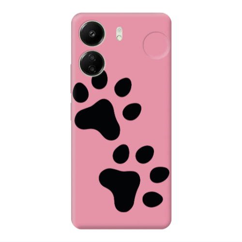 Xiaomi Redmi 13C Paws Pink Colored Silicone TPU Θήκη