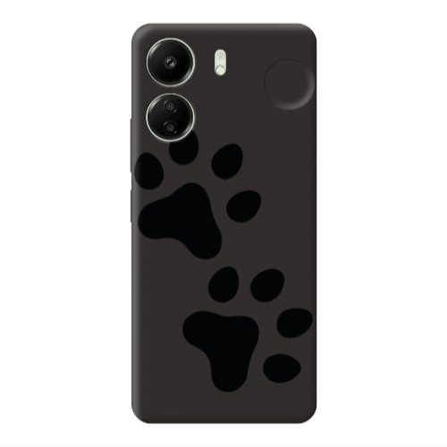 Xiaomi Redmi 13C Paws Black Colored Silicone TPU Θήκη