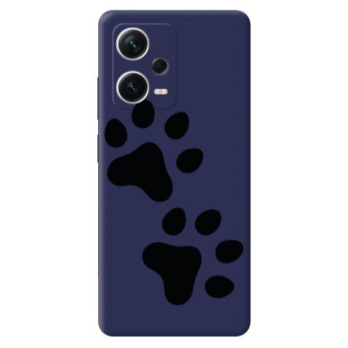 Xiaomi Poco X5 Paws Dark blue Colored Silicone TPU Θήκη