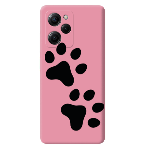 Xiaomi Poco X5 Pro Paws Pink Colored Silicone TPU Θήκη