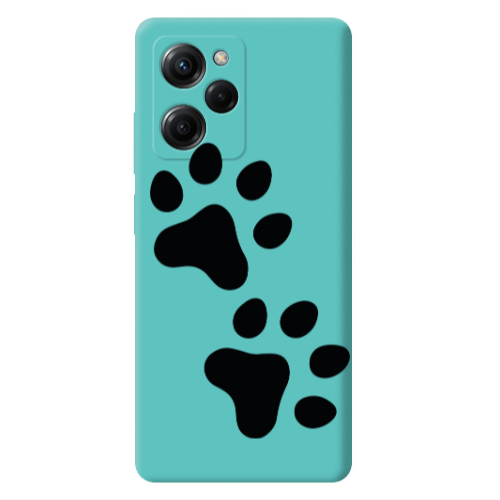 Xiaomi Poco X5 Pro Paws Turquoise Colored Silicone TPU Θήκη