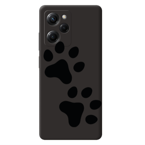 Xiaomi Poco X5 Pro Paws Black Colored Silicone TPU Θήκη
