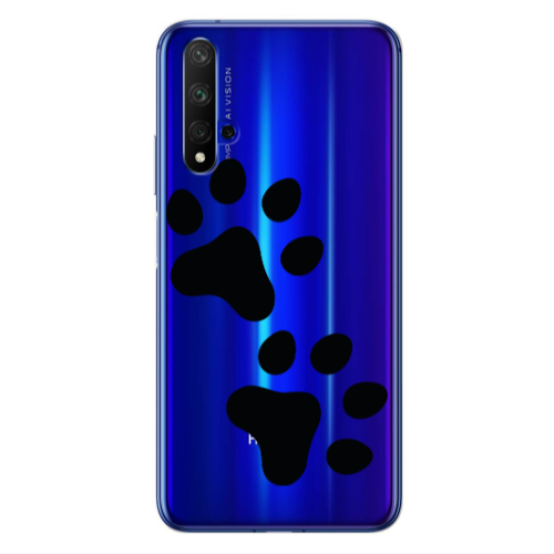 Huawei Nova 5 T Paws Transparent Silicone TPU Θήκη