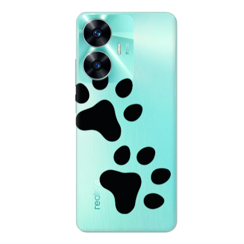 Realme C55 Paws Transparent Silicone TPU Θήκη