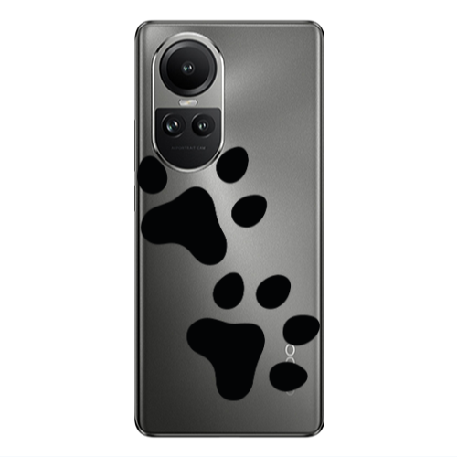 Oppo Reno10 5G Paws Transparent Silicone TPU Θήκη