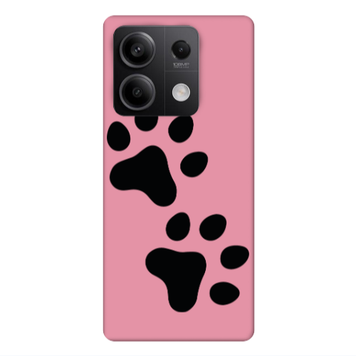 Xiaomi Redmi Note 13 5G Paws Pink Colored Silicone TPU Θήκη