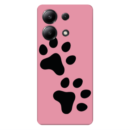 Xiaomi Redmi Note 13 4G Paws Pink Colored Silicone TPU Θήκη