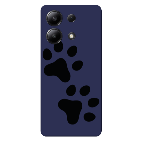 Xiaomi Redmi Note 13 4G Paws Dark blue Colored Silicone TPU Θήκη