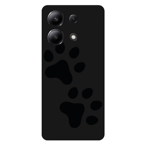Xiaomi Redmi Note 13 4G Paws Black Colored Silicone TPU Θήκη
