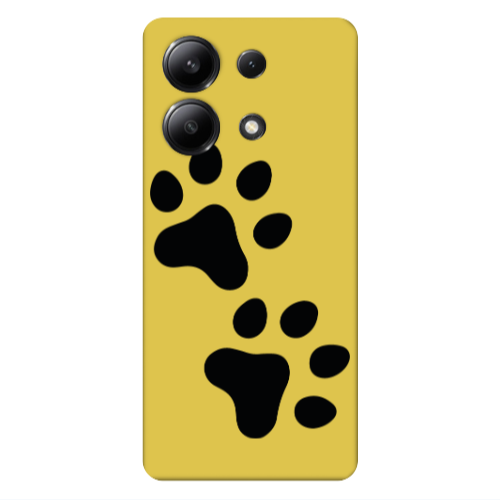 Xiaomi Redmi Note 13 4G Paws Yellow Colored Silicone TPU Θήκη