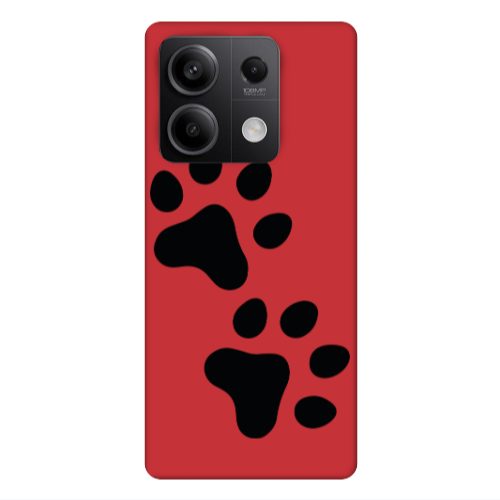 Xiaomi Redmi Note 13Pro 5G Paws Red Colored Silicone TPU Θήκη
