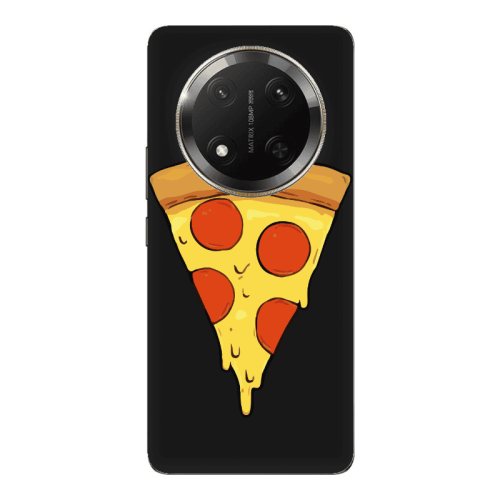 Honor Magic 7 Lite Pizza Slice Black Colored Silicone TPU Θήκη
