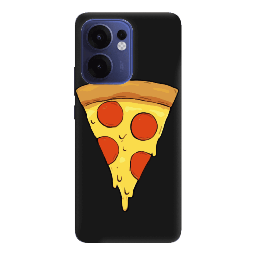 Oppo Reno 13 F Pizza Slice Black Colored Silicone TPU Θήκη