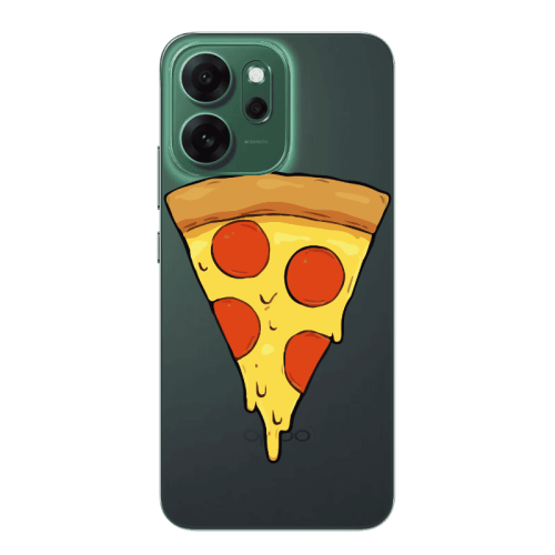 Oppo Reno 14 FS Pizza Slice Transparent Silicone TPU Θήκη