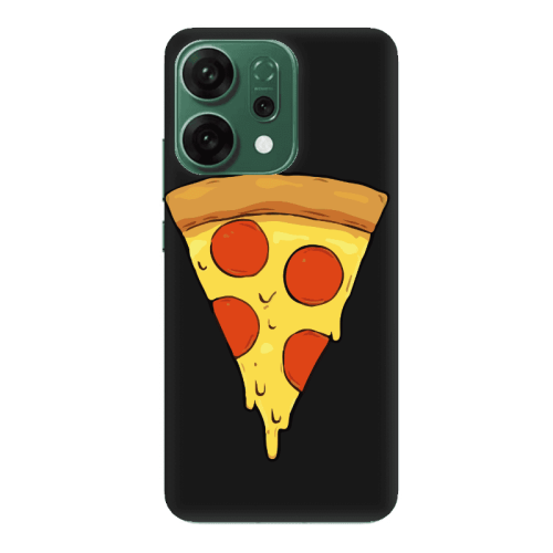 Oppo RENO 14 Pizza Slice Black Colored Silicone TPU Θήκη