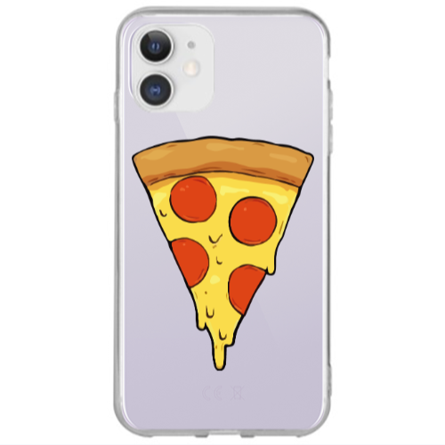 Apple iPhone 12 Pizza Slice Transparent Silicone TPU Θήκη
