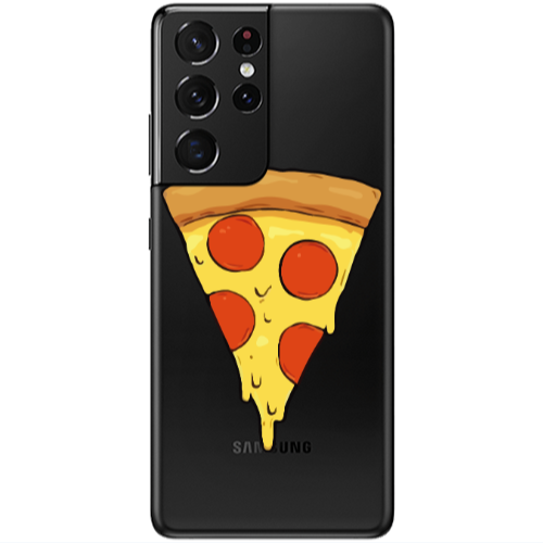 Samsung S21 Ultra Pizza Slice Transparent Silicone TPU Θήκη