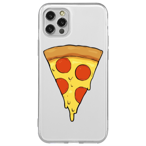 Apple iPhone 12 Pro Pizza Slice Transparent Silicone TPU Θήκη
