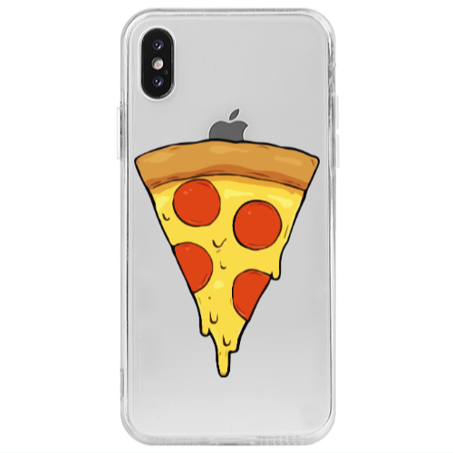 Apple iPhone Xs Max Pizza Slice Transparent Silicone TPU Θήκη