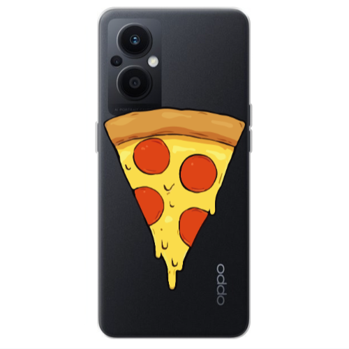 Oppo Reno 7 Lite Pizza Slice Transparent Silicone TPU Θήκη