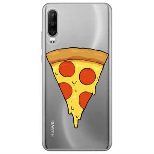 Huawei P30 Pizza Slice Transparent Silicone TPU Θήκη