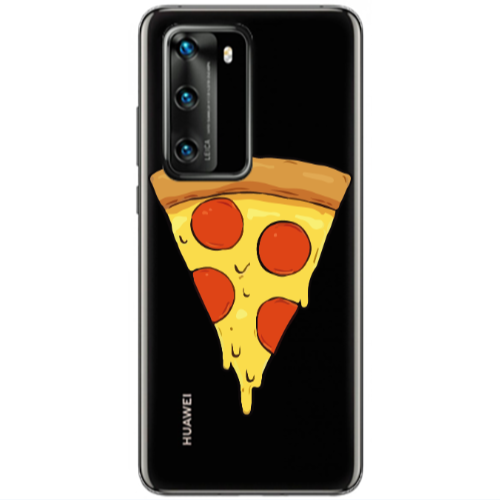 Huawei P40 Pizza Slice Transparent Silicone TPU Θήκη