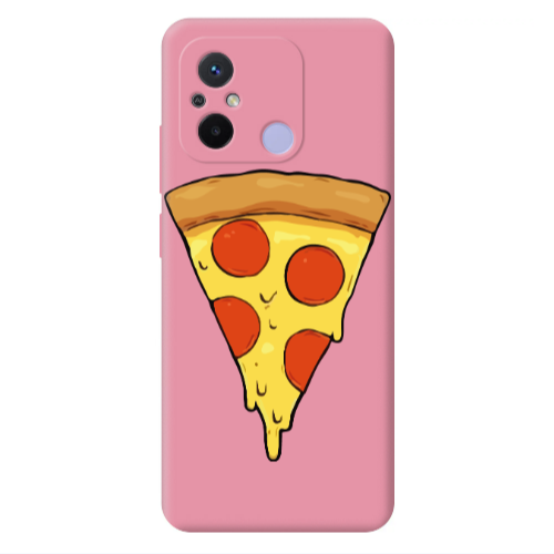 Xiaomi Redmi 12C Pizza Slice Pink Colored Silicone TPU Θήκη