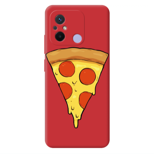 Xiaomi Redmi 12C Pizza Slice Red Colored Silicone TPU Θήκη
