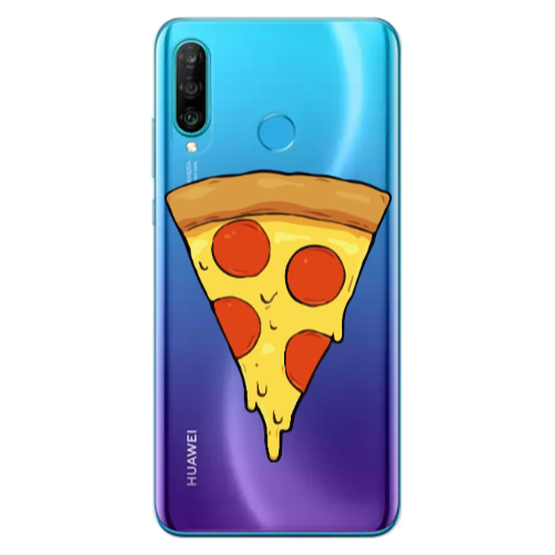Huawei P30 Lite Pizza Slice Transparent Silicone TPU Θήκη
