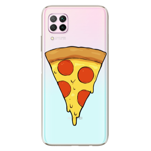 Huawei P40 Lite Pizza Slice Transparent Silicone TPU Θήκη