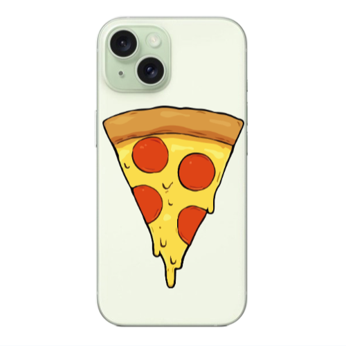 Apple iPhone 15 Pizza Slice Transparent Silicone TPU Θήκη