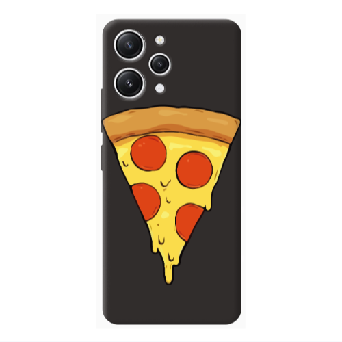 Xiaomi Redmi 12 Pizza Slice Black Colored Silicone TPU Θήκη