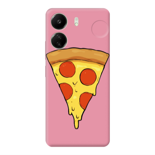 Xiaomi Redmi 13C Pizza Slice Pink Colored Silicone TPU Θήκη
