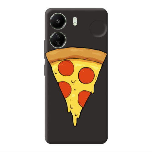 Xiaomi Redmi 13C Pizza Slice Black Colored Silicone TPU Θήκη