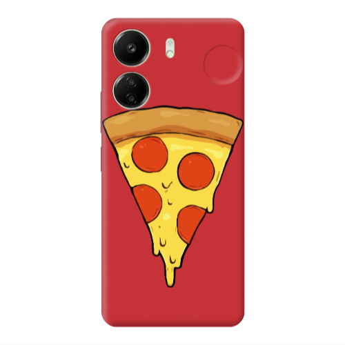 Xiaomi Redmi 13C Pizza Slice Red Colored Silicone TPU Θήκη