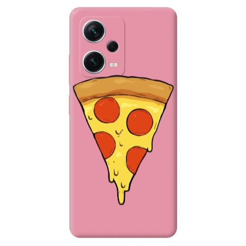 Xiaomi Poco X5 Pizza Slice Pink Colored Silicone TPU Θήκη