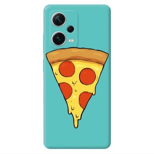 Xiaomi Poco X5 Pizza Slice Turquoise Colored Silicone TPU Θήκη