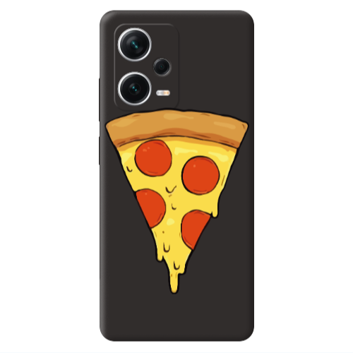Xiaomi Poco X5 Pizza Slice Black Colored Silicone TPU Θήκη
