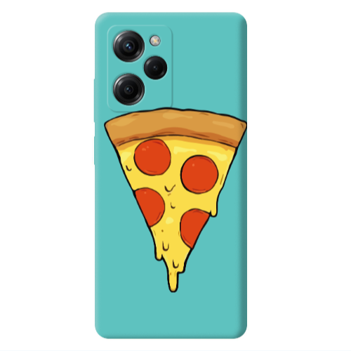 Xiaomi Poco X5 Pro Pizza Slice Turquoise Colored Silicone TPU Θήκη