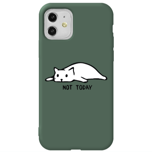 Apple iPhone 11  Not Today Dark Green Colored Silicone TPU Θήκη