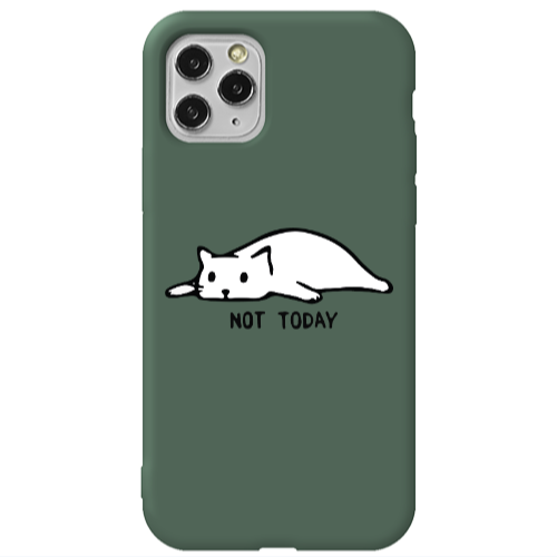 Apple iPhone 11 Pro Not Today Dark Green Colored Silicone TPU Θήκη
