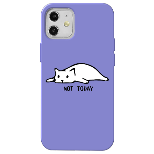 Apple iPhone 12 Not Today Purple Colored Silicone TPU Θήκη